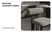 Retro Design Upholstered Counter Stool with rear supportrest Nordic design Woven rear supportrest Bar Stool Footrest Included High Chair Ergonomic for Homeowners, Interior Designers, Business Owners, Restaurant, Coffee Shop, Reception Desk, Dining Room