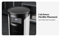 Timer Function USB Air Cooler Humidifier 6 Wind Speeds Portable Air Cooler Quiet Operation for Office, Bedroom, Dorm Room