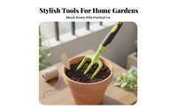 Gardening Tool Set Rust Resistant Aluminum Garden Tools Ergonomic Handle Hand Trowel and Rake Set for Gardeners, Beginners, Planting, Yard Work
