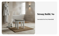 Slatted Plastic Footstool Non-Slip Shower Seat Space-Saving for Outdoor, Seniors