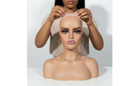 Mannequin Head Realistic Face Shape Hairpiece Display Head Easy to Clean Female Mannequin Bust for Salon, Studio