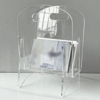 Acrylic Magazine Rack Glossy Finish Magazine Rack Handle Opening Stand