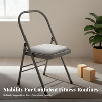 Foldable Iyengar Mind-Body Practice Chair Multi-Functional Mind-Body Practice Chair Portable Stretching Aid Space-Saving for Beginners, Yogis, Seniors, Home Gym, Physical Rehabilitation