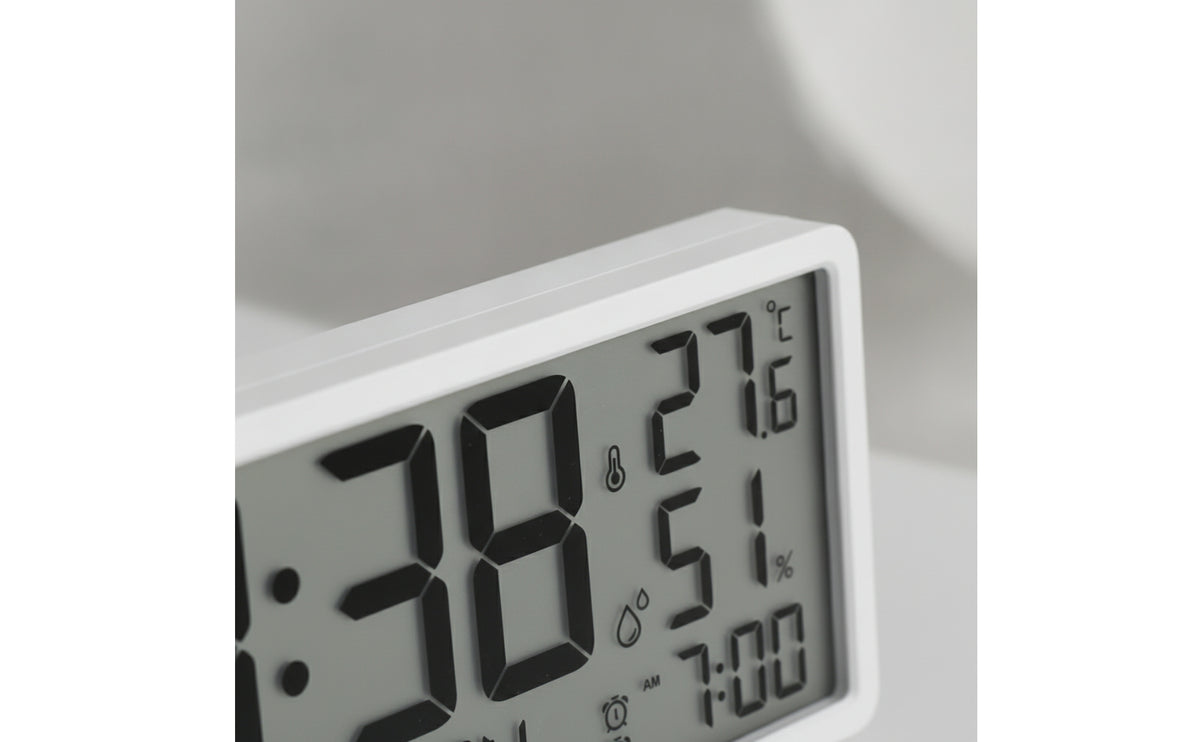 Wall Clock with Temperature and Humidity Large Display Digital Wall Clock for , Living Room, Office, Bedroom