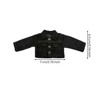 Miniature Doll Denim Jacket Long-Sleeve Doll Jacket Casual Clothing Stylish for Dollhouse Display