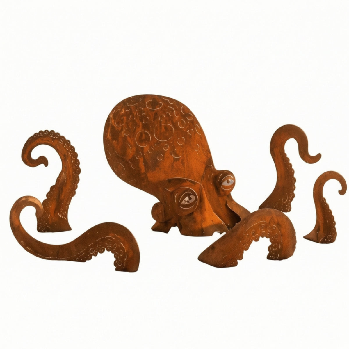 Garden Stake Sculpture Nautical Cephalopod Sculpture Rustic Giant Squid Garden Statue for Homeowners