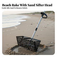 Toothed Rim Tooth Sifter Rust-Resistant Sand Rake Heavy Duty for Shell Collectors, Beachcombers, Shoreline