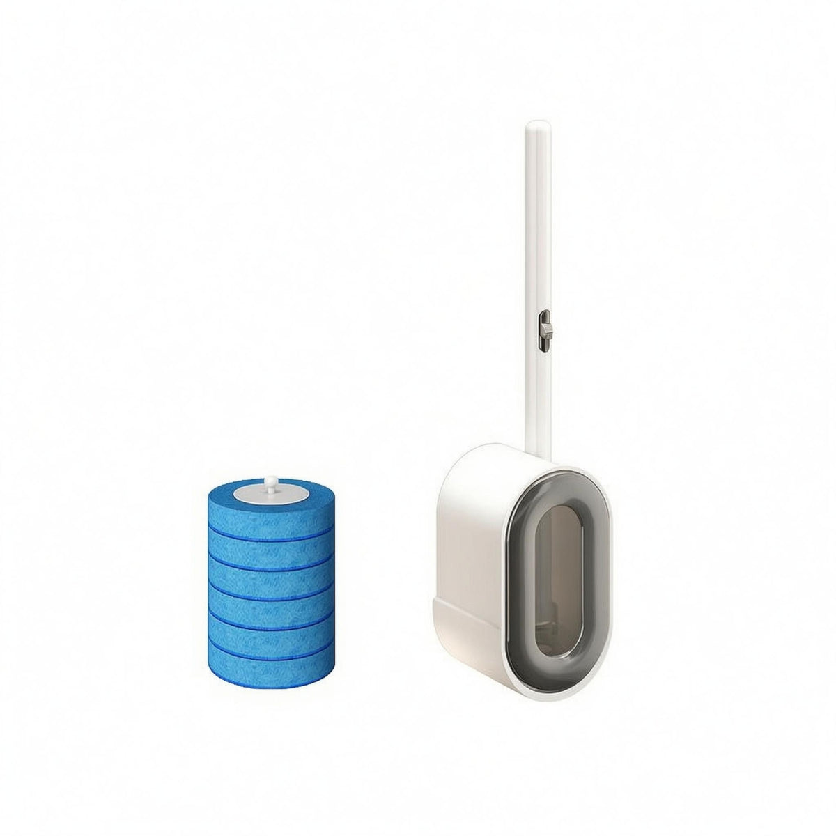 No-Drill Wall-Mounted Toilet Brush 360-Degree Cleaning Replaceable-Head Toilet Brush Compact