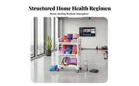 With Wheels Home Gym Storage Rack Large Capacity Exercise Mat and Dumbbell Holder Easy Assembly Dumbbell and Exercise Mat Rack Heavy Duty for Apartment, Garage