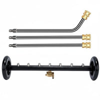 Adjustable Angle Two-in-One Use Chassis and Surface Cleaner Pivoting Coupler Two-in-One-Function Undercarriage Cleaner Stainless Steel & Brass Underbody Car Wash Broom 4000 PSI for Truck Owners, Garage Floor, Driveway, Patio