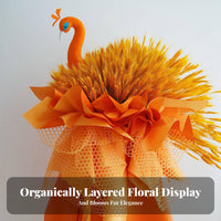 Peacock Head Decoration Festive Peacock Headpiece Accessory Eye-Catching Centerpiece Flower Arrangement Accessory for Business Owners, Grand Openings