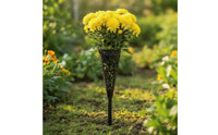 2 Pieces Grave Vase with Stake Outdoor Memorial Flower Cone Decorative