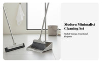 Broom and Dustpan Set Soft Dense Bristles Standing Broom and Dustpan Combo