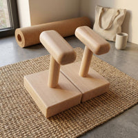 Wooden Press-up Bars Finish Wood Parallettes Wrist Friendly Training Gear for Home Workout