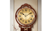 Pendulum Wall Clock with Digital Display Traditional for Hallway, Decorators