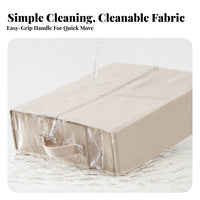 4 Pieces Foldable Bedding Box With Handle Closet Organizer Stackable for Renters
