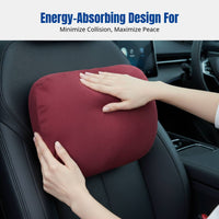 Suede Car Neck Pillow, Bio-Fiber, Ergonomic Headrest, Universal, All Seasons