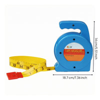 Retractable Tape Measure Printed Markings Tool Compact Size