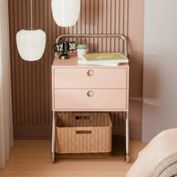 Bauhaus Aesthetic 3-Drawer Nightstand Large Capacity Drawer Cabinet with Cylindrical Frame Strong Load-Bearing Bedside Table Easy to Clean for Design Enthusiasts, Homeowners, Apartment Dwellers, Small Space, Dorm Room, Dormitory, Home Office