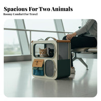Telescopic Pull Rod Convertible Pet Trolley Detachable Wheeled Base Cat Backpack Large Capacity Pet Carrier Multi-Functional Design for Small Dog Owners, Travelers, Air Travel, Outdoor, Daily Walks, Vet Visits