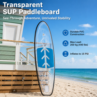 Clear Polycarbonate Paddle Board 295cm All Around SUP for Coastal Waters & Lakes