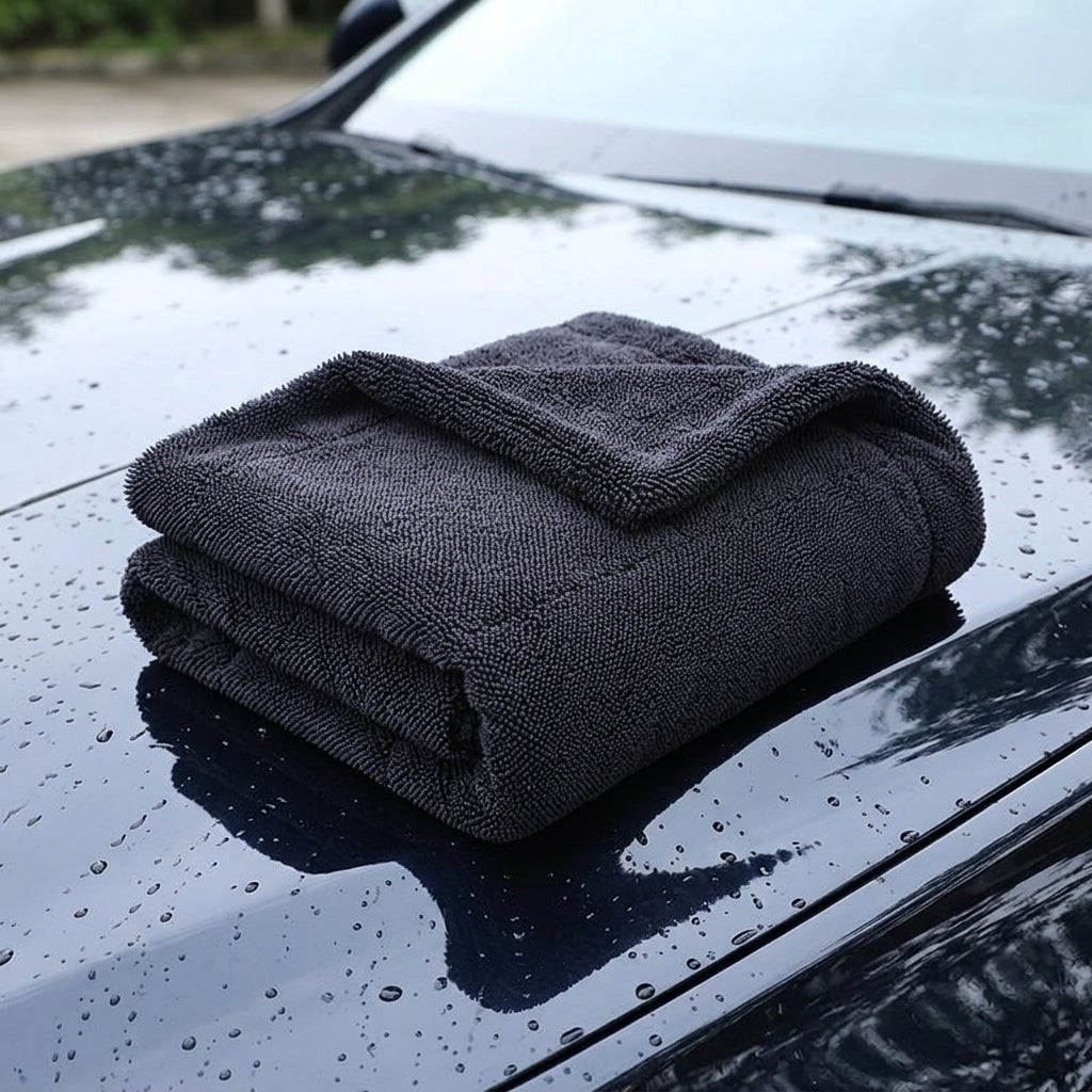 Thick Microfibre Cloth Car Drying Towel, High Absorbency Microfibre Cloth for Automotive Detailing, Spiral Pile Low-Lint Car Cleaning Towel