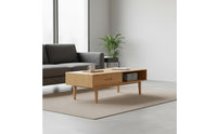 Minimalist Design Solid Wood Coffee Table Oak Tea Table for Small Apartment Dwellers