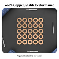 Flat Copper Washer Copper Flat Gasket Oxidation Resistance Metal Sealing Gasket for Marine Technicians, Plumbing, Machinery Repair