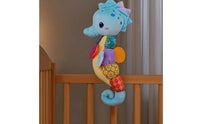Soft Seahorse Sensory Toy Interactive Musical Seahorse Tactile Baby Rattle with Crinkle Paper Textured for Babies, Infants, Newborns, Stroller, Crib, Car Seat
