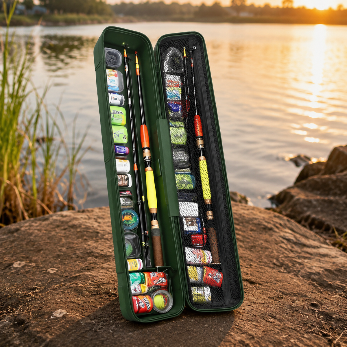 Rod Case, Fishing Rod Case, Waterproof, Hard Shell, PC Alloy, Fishing Gear Storage