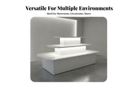 Double-Sided Merchandise Stand Modern Design Multi-Layer Shoe Rack Stable Structure 3-Tier Lighted Display Table for Showrooms, Boutiques, Exhibitions