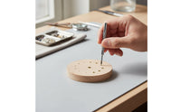Unfinished Wood Watch Repair Base Copper Tube Beech Wood Base Uncoated for Bench Support