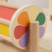 Child-Centered-Style Tabletop Sensory Drum Wooden Textile Drum Toy Early-Learning for Babies 4-12 Months