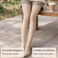 Fleece Lined Tights for Women with Thermal Insulation for Winter, Opaque Footless for Office Wear, Anti-Friction Velvet Design