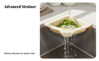 Sink Corner Basket Space Saving Corner Drain Basket Fast Draining Sink Food Debris Collector
