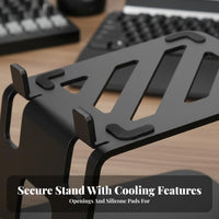Anti-Resonance Studio Monitor Stand Shock Absorption Desktop Speaker Stand 5° Inclined Design Monitor Speaker Riser Non-Slip for Music Producers, Audiophiles, Gamers, Home Office, Gaming Room