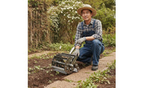 Wheeled Weeder Hand-Push Weeder with Serrated Tines Manual Weeding Rake with for Homeowners