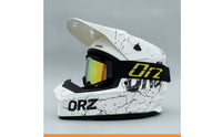 Motocross Helmet with Goggles Multi-Ventilated Dirt Bike Helmet with Goggles Breathable Lightweight for Riders, Downhill Biking