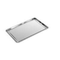 Food Grade Rectangular Steel Tray sturdy Rimmed Rectangular Tray Rust-Resistant Kitchenware Easy to Clean for Home Cooks, Party Hosts, Barbecue, Kitchen, Restaurant, Cafeteria
