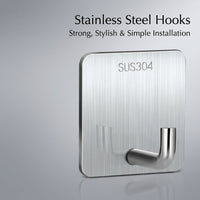 Bedroom Wall Mounted Hanging Hook for Dorm Room and Homeowner, Stainless Steel No Drill Organizer with Strong Adhesive
