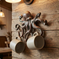 Cast Iron Sea Creature Hook Heavy Duty House Decor Rustic