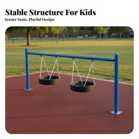 Double Swing Set Sturdy children's Swing Frame Anti-Rust Outdoor Play Equipment for Young Children, Family, Kindergarten, Community, Scenic Area