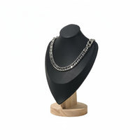 Stable Wooden Base Necklace Display Bust Elegant Design Portrait Neck Form Display Scratch-Resistant Jewelry Bust Stand for Retail Shop, Boutique, Trade Exhibition