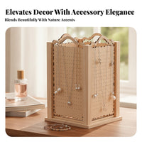 Four-Sided Jewelry Display Rotating Jewelry Display Stand Square Base Store Fixture Sturdy Construction