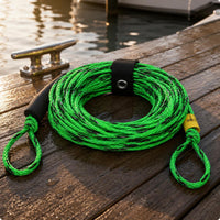 16-Strand Tubing Tow Rope Hollow-Braid Heavy-Duty Tow Rope Resistant Water Sports Equipment Loop Ends for Boating
