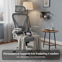 Ergonomic High-Back Mesh Chair Long Comfort Ergonomic High-Back Mesh Seat 360-Degree Swivel Office Furniture for Students, Bedroom, Study Room