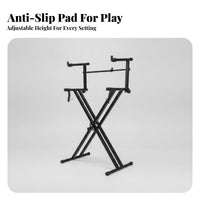 Padded Touch Points Cross-Frame Keyboard Stand Stable Double-Layer Keyboard Stand
