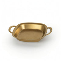 Square Serving Plate with Handles Retro Stainless Steel Serving Tray for Parties