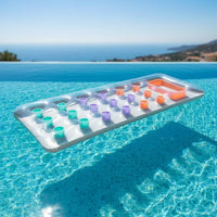 Transparent Inflatable Mattress with Cup Holders Supportive Pool Mattress with Cup Holders Spacious Floating Bed Cooling for Adults, Lake, Beach