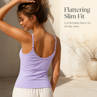 Women's Padded Camisole Tank Top with Built-in Bra for Summer